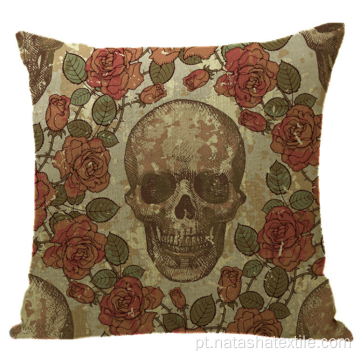 Capa de almofada Hot Linen Halloween Skull